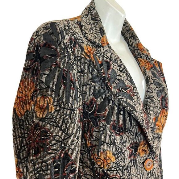 Coldwater Creek Womens Whimsigoth Velvet Floral Suit Jacket Blazer Ribbed sz S - Picture 13 of 16